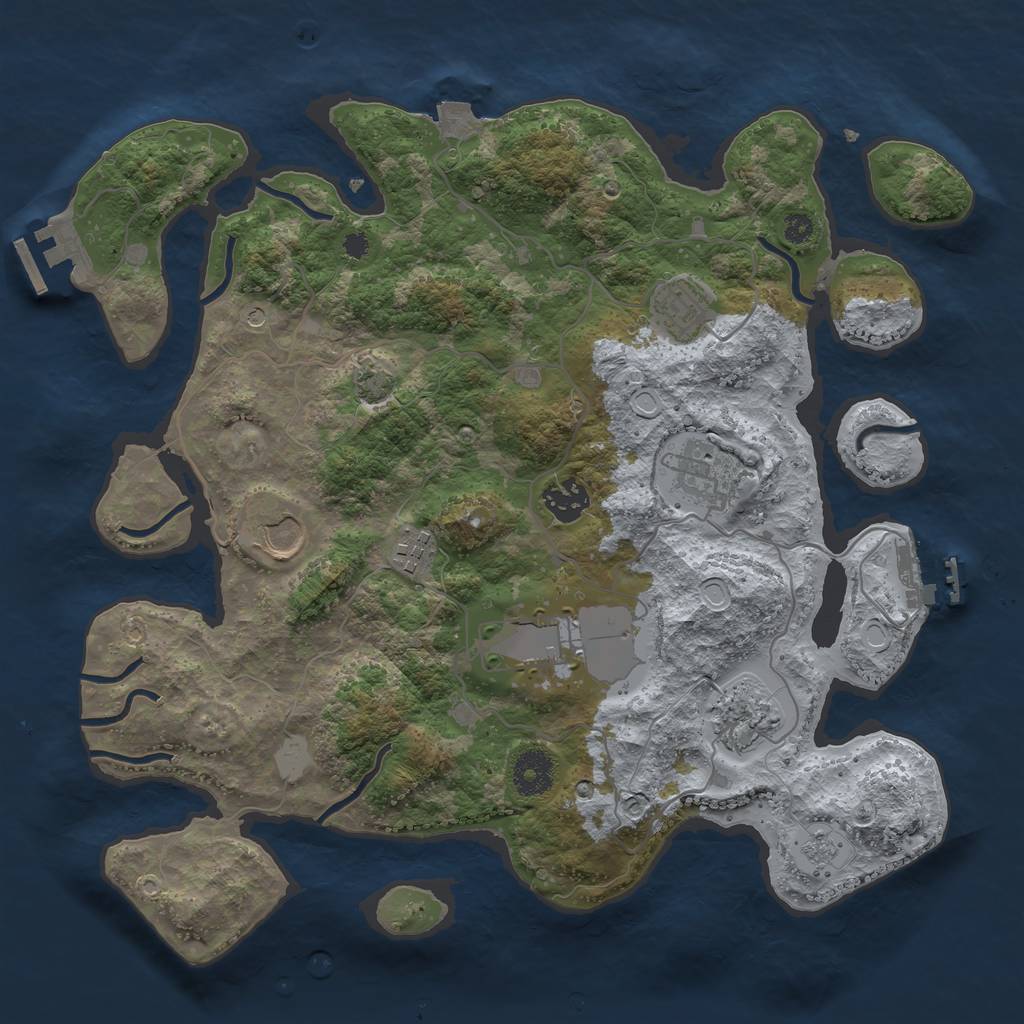 Rust Map: Procedural Map, Size: 3500, Seed: 87549167, 15 Monuments