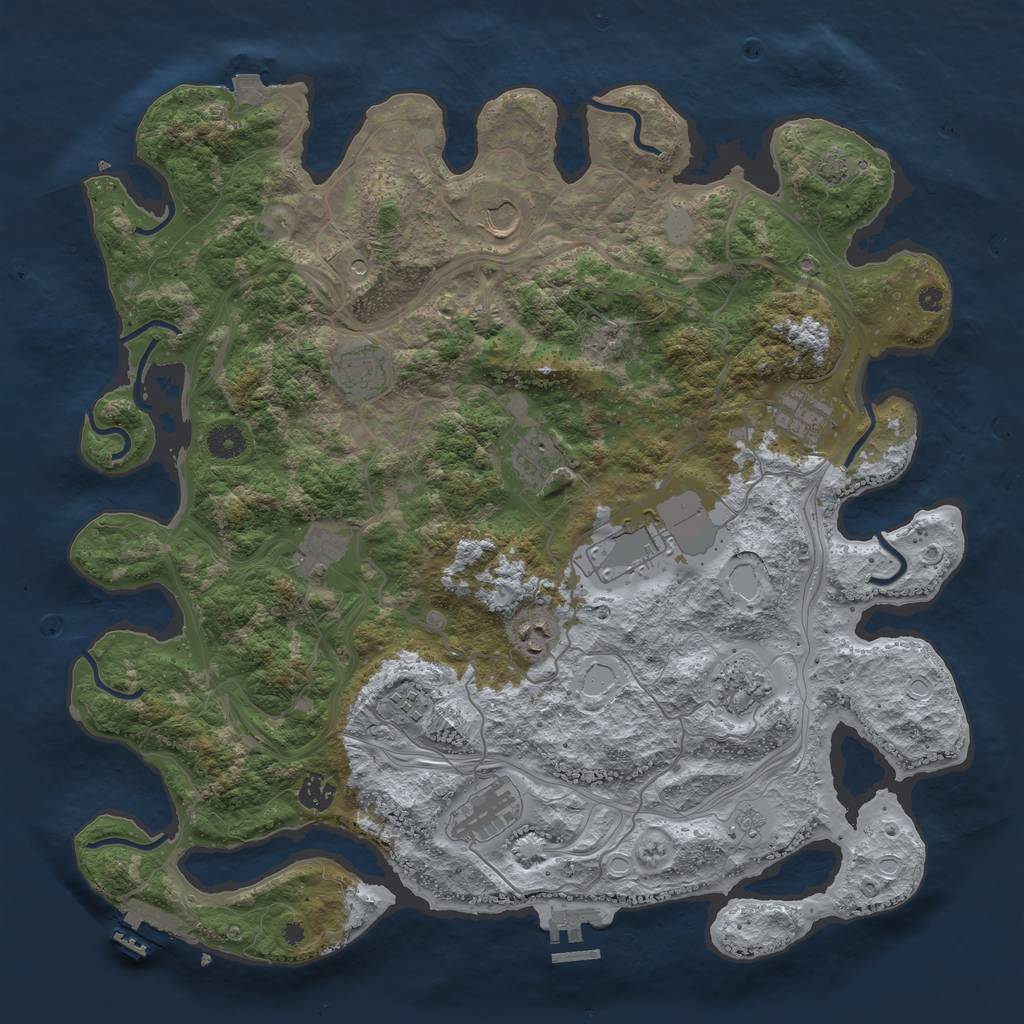 Rust Map: Procedural Map, Size: 4250, Seed: 262904115, 19 Monuments