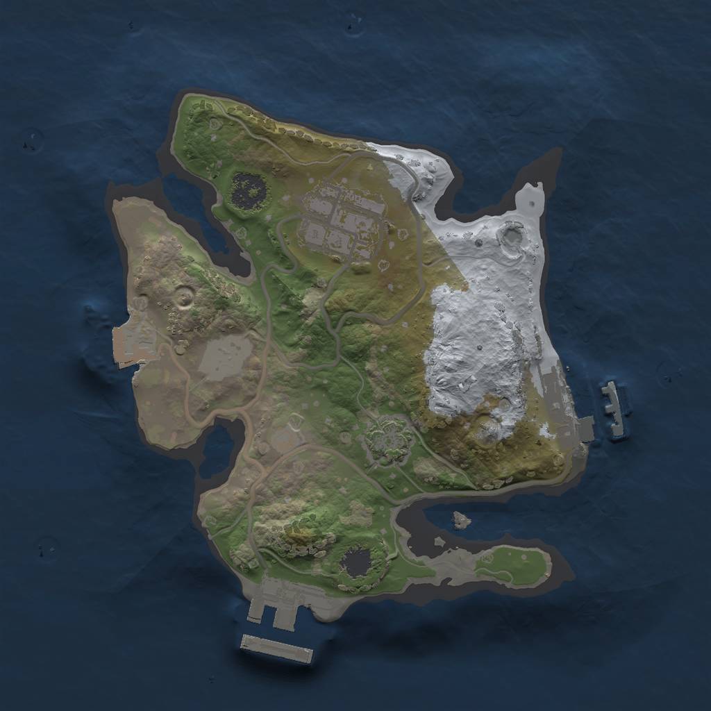 Rust Map: Procedural Map, Size: 2000, Seed: 271575600, 7 Monuments