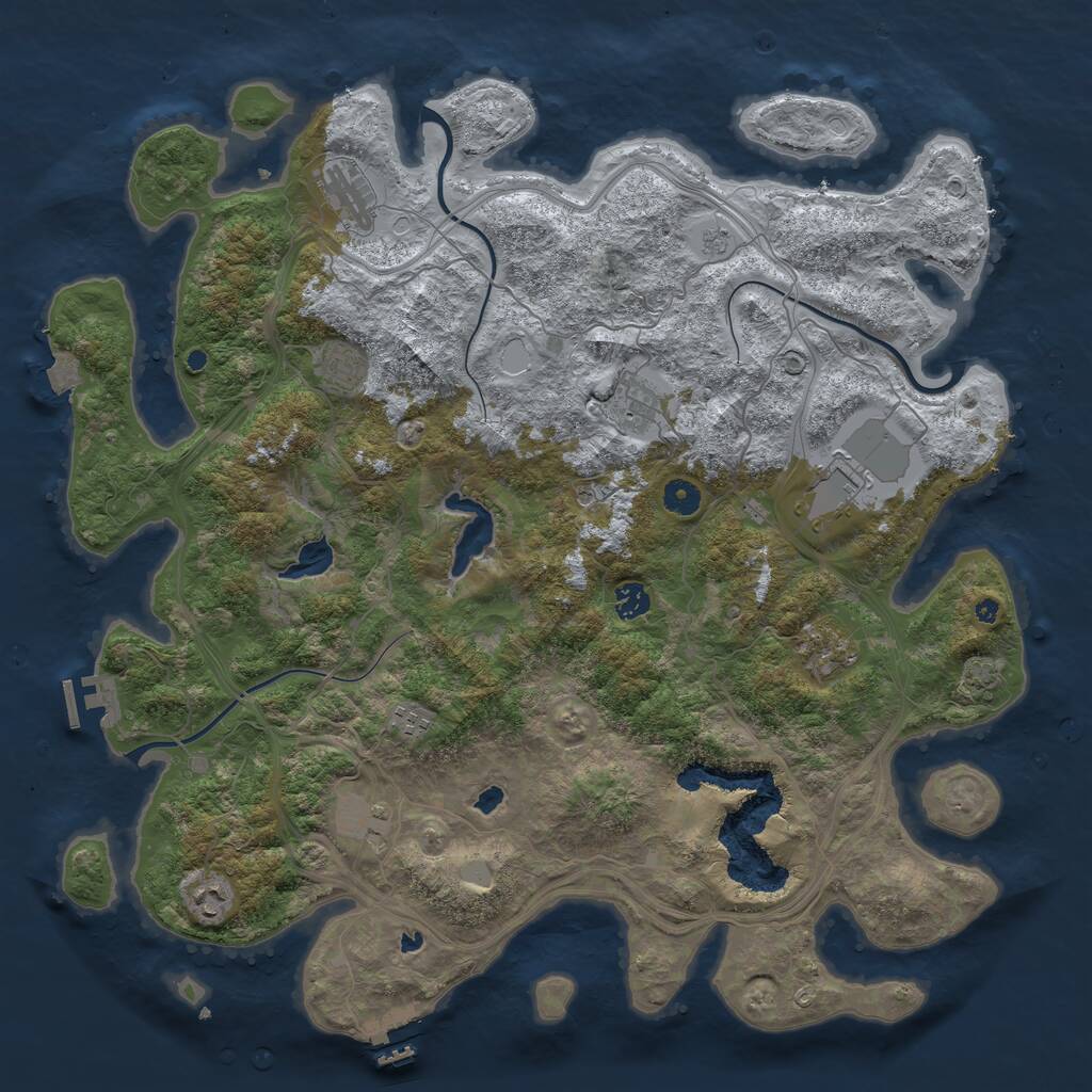 Rust Map: Procedural Map, Size: 4500, Seed: 946485, 15 Monuments