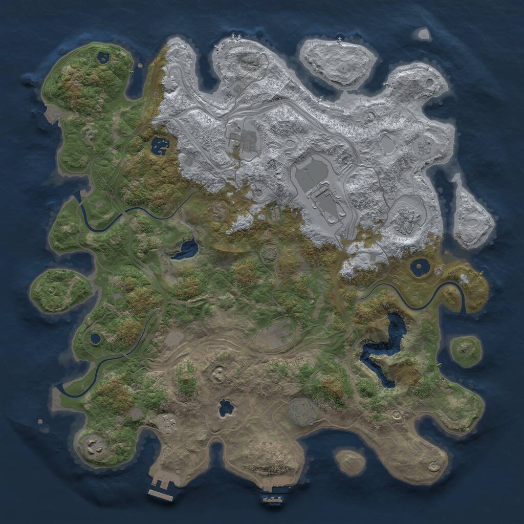 Rust Map: Procedural Map, Size: 4250, Seed: 1861852700, 14 Monuments