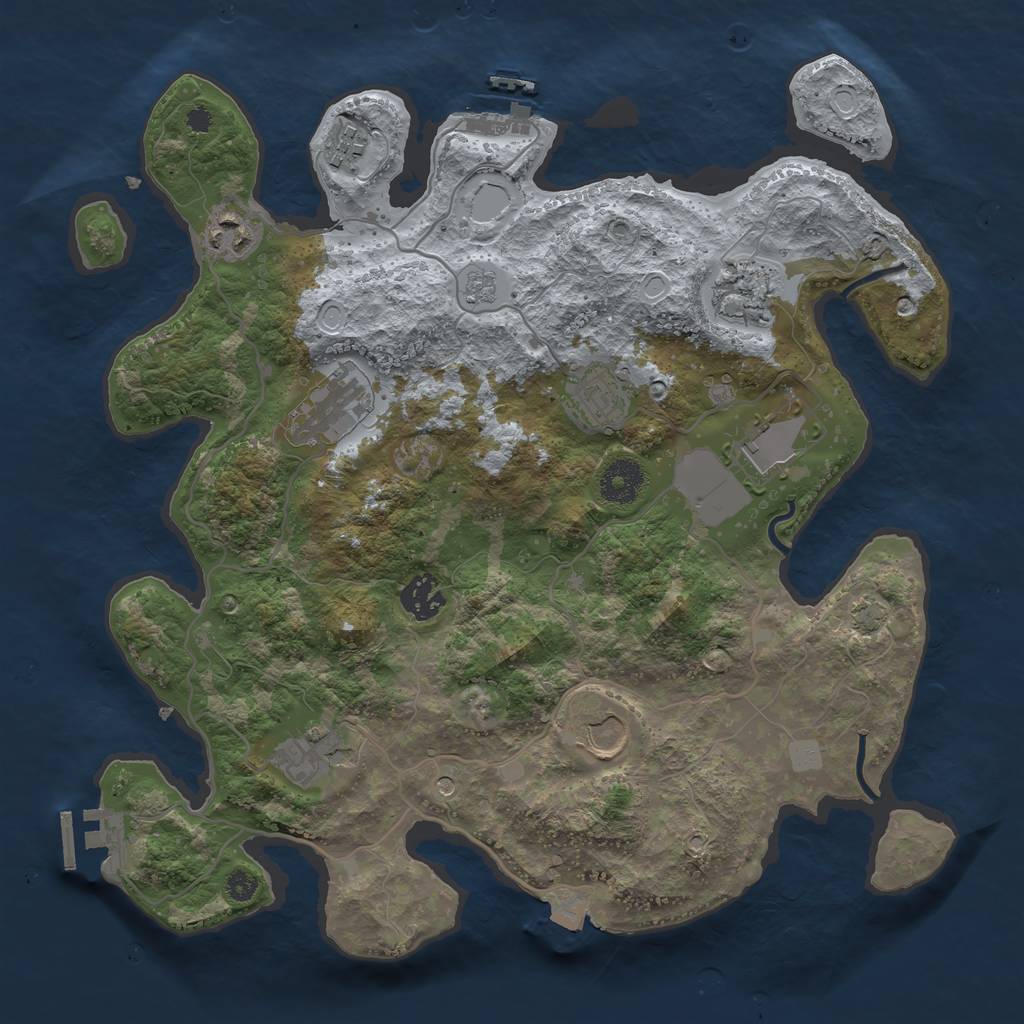 Rust Map: Procedural Map, Size: 3500, Seed: 536, 17 Monuments