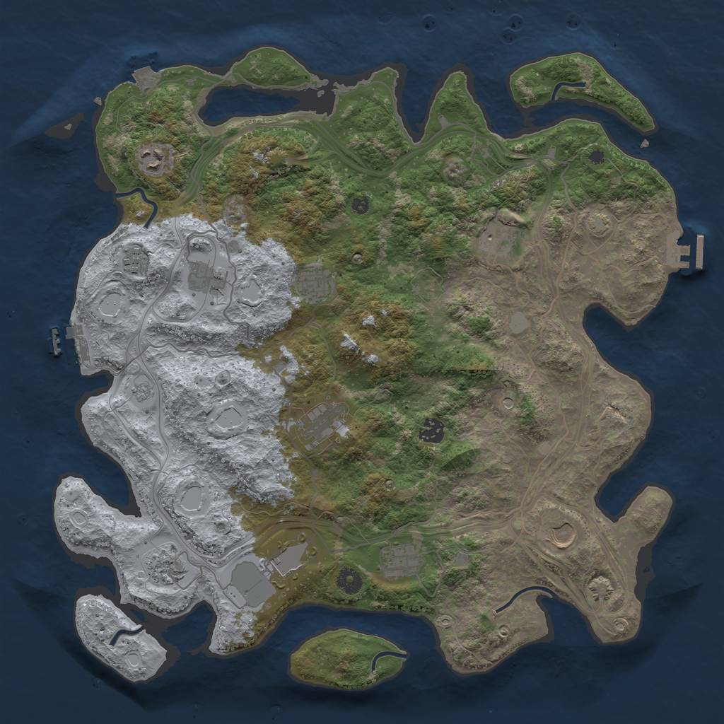 Rust Map: Procedural Map, Size: 4250, Seed: 862492068, 19 Monuments