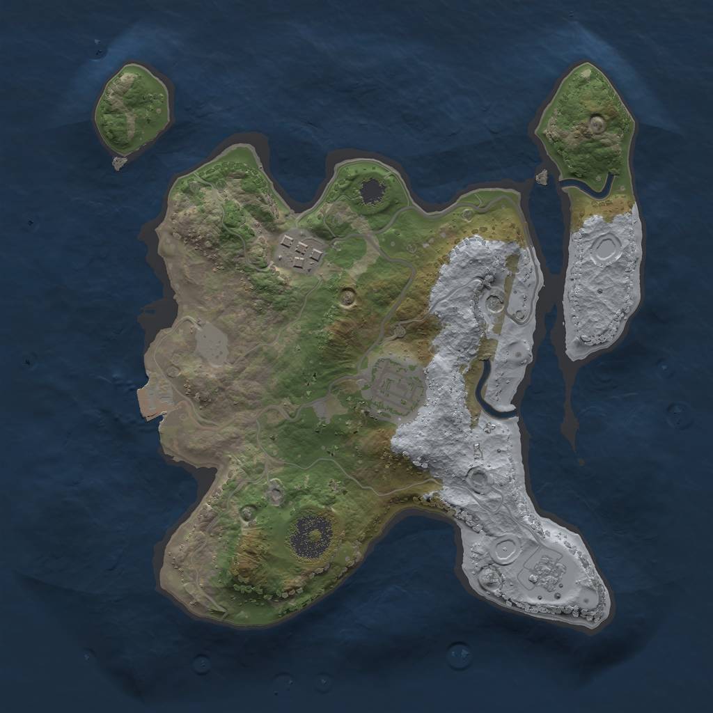 Rust Map: Procedural Map, Size: 2500, Seed: 19825, 7 Monuments