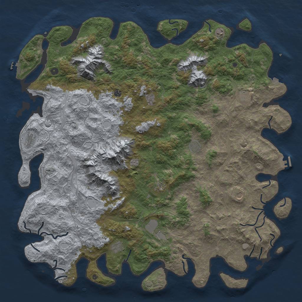 Rust Map: Procedural Map, Size: 6000, Seed: 11151977, 19 Monuments