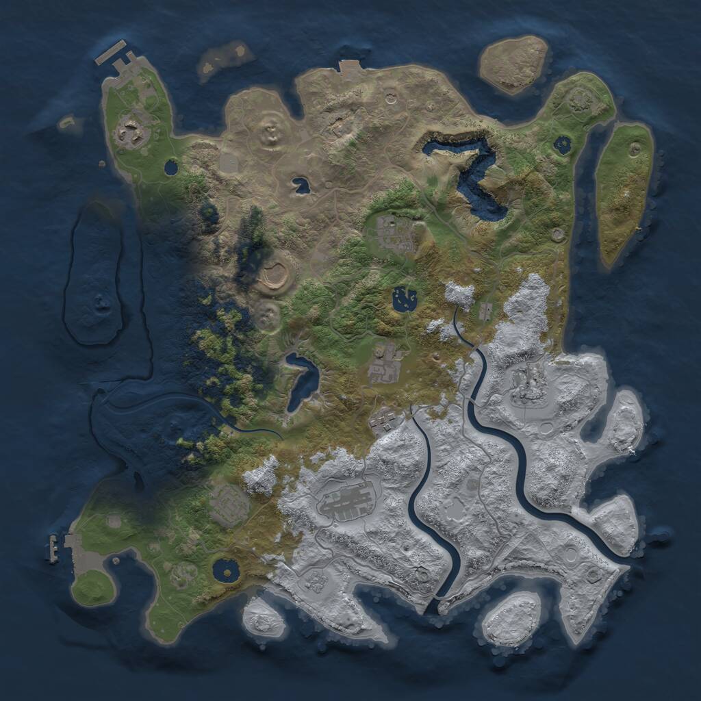 Rust Map: Procedural Map, Size: 4000, Seed: 2036740123, 15 Monuments