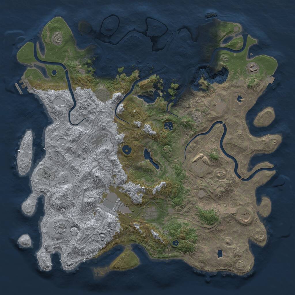 Rust Map: Procedural Map, Size: 4800, Seed: 851529474, 17 Monuments