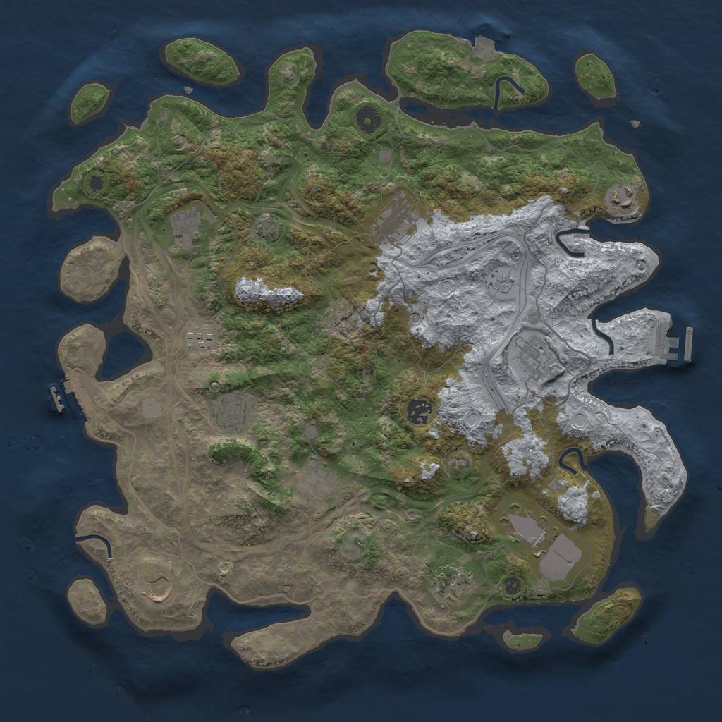 Rust Map: Procedural Map, Size: 4250, Seed: 530910242, 19 Monuments