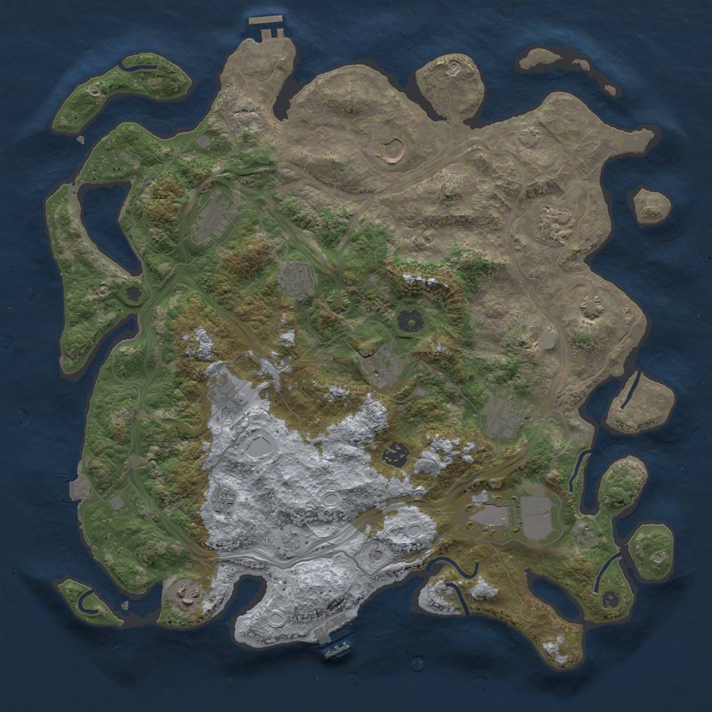 Rust Map: Procedural Map, Size: 4250, Seed: 198327214, 19 Monuments