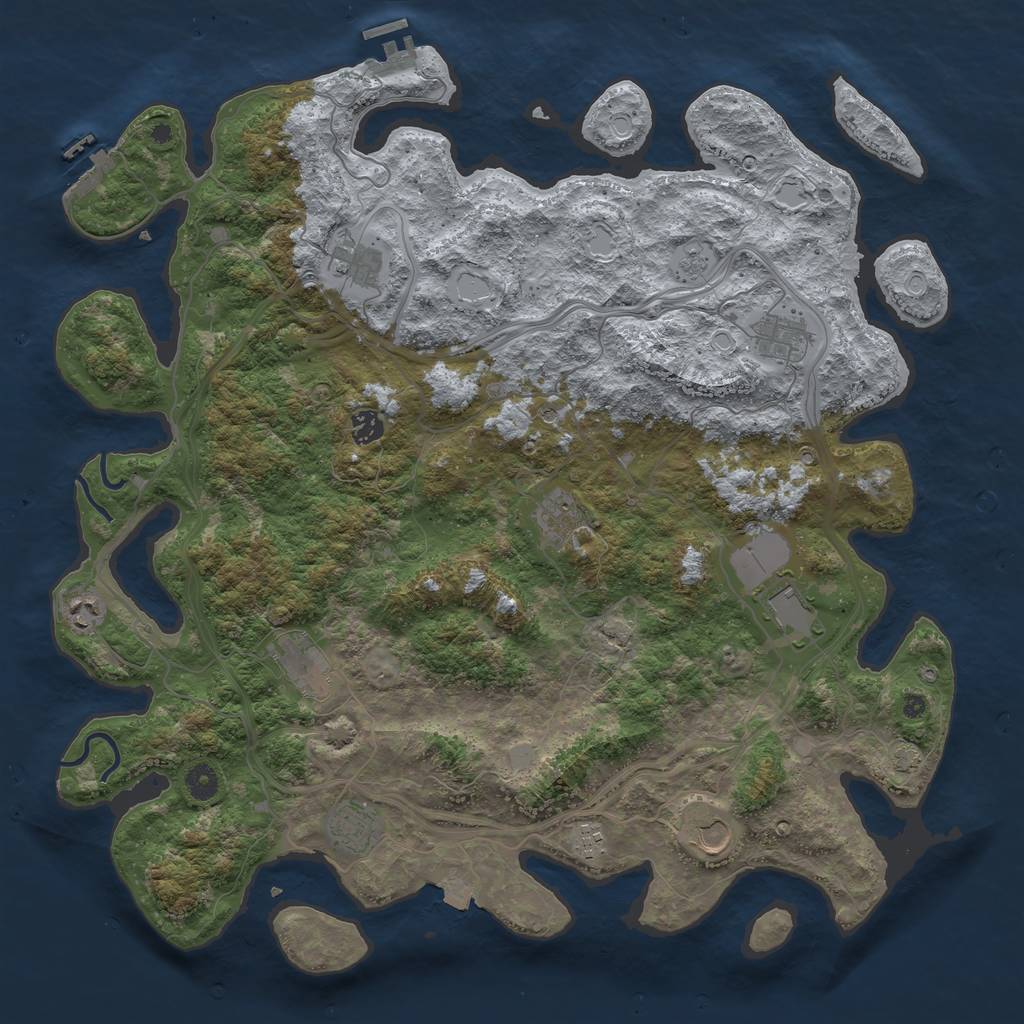 Rust Map: Procedural Map, Size: 4500, Seed: 324843230, 18 Monuments