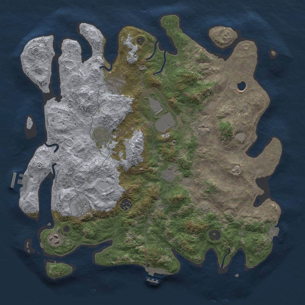 Rust Map: Procedural Map, Size: 4000, Seed: 14809002, 17 Monuments