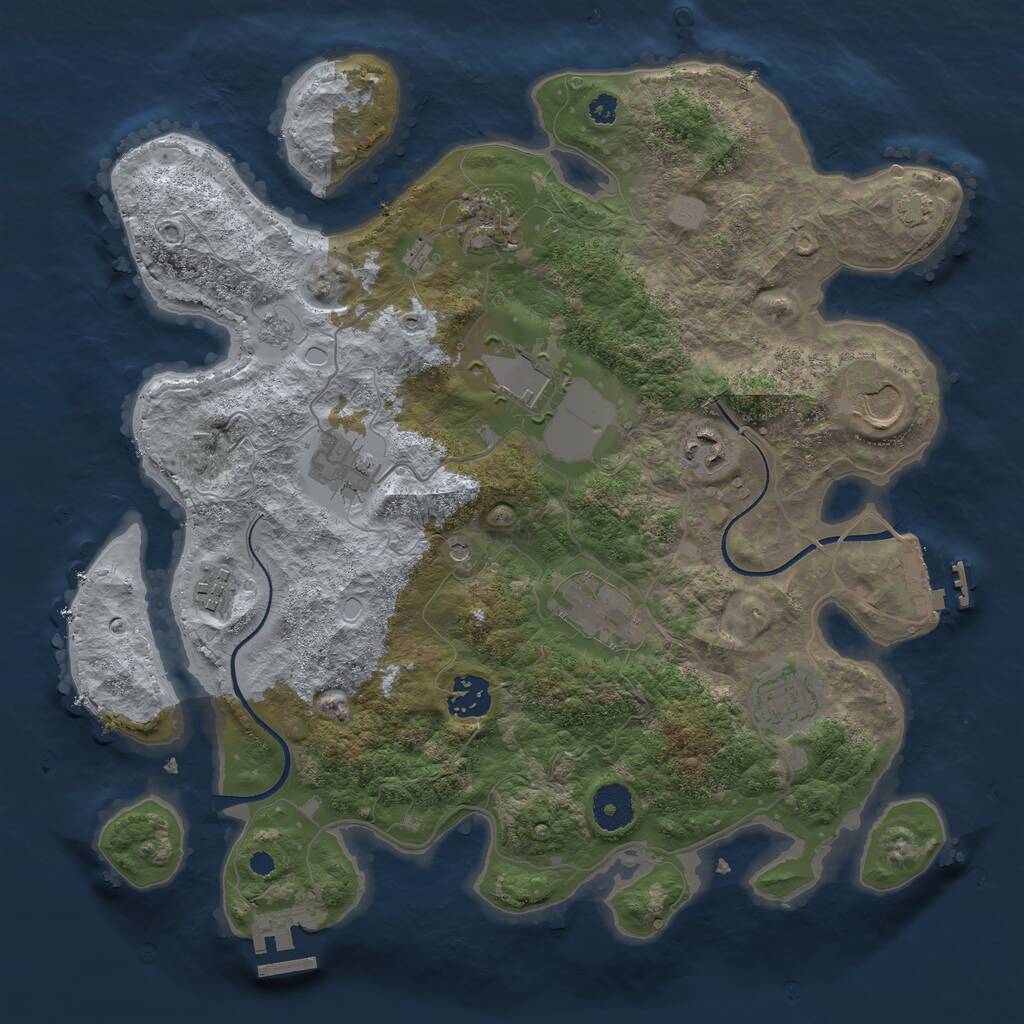 Rust Map: Procedural Map, Size: 3500, Seed: 353700, 15 Monuments