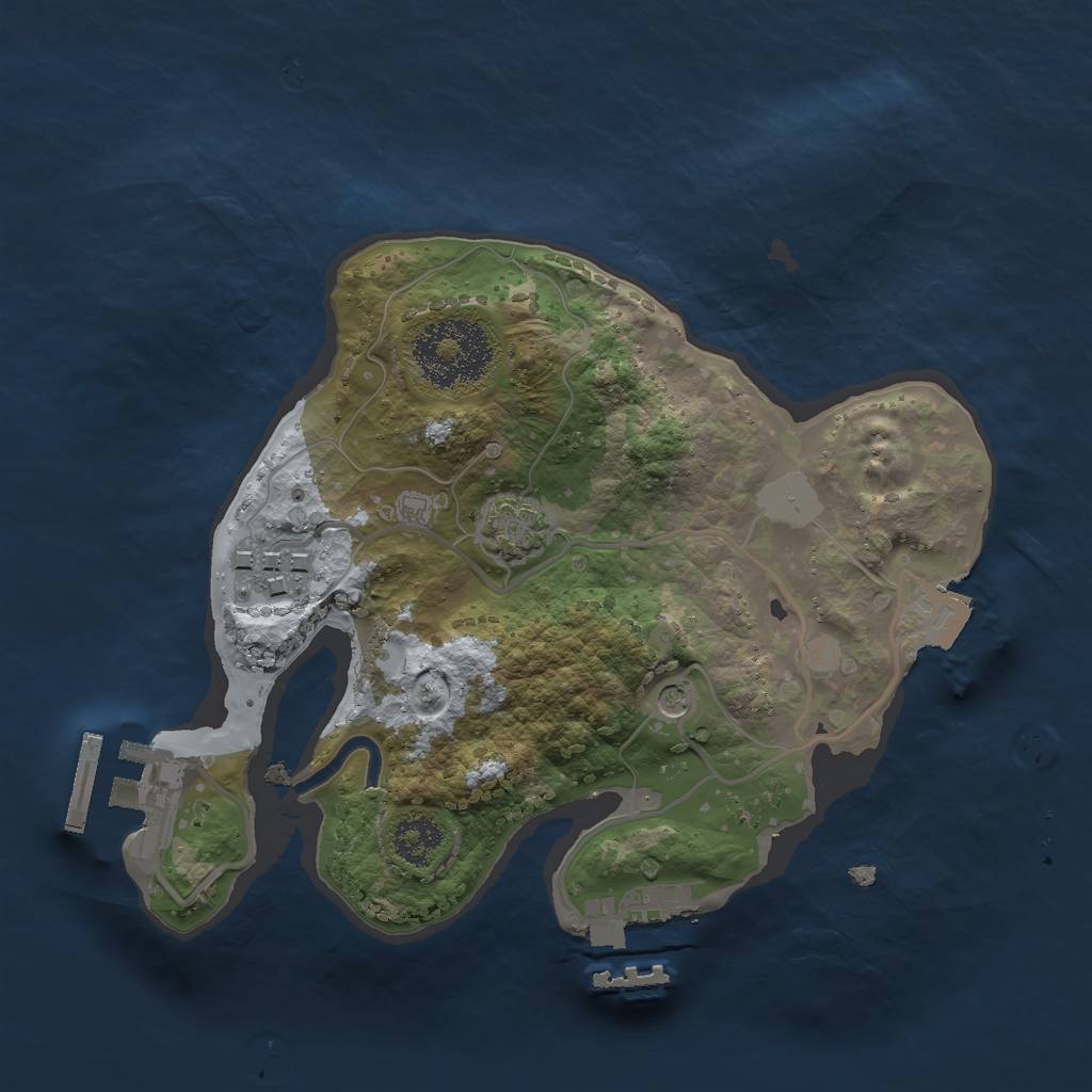 Rust Map: Procedural Map, Size: 2200, Seed: 9082023, 8 Monuments
