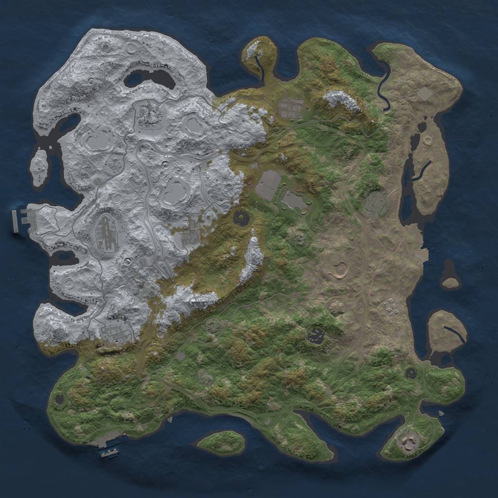 Rust Map: Procedural Map, Size: 4500, Seed: 1951892698, 19 Monuments