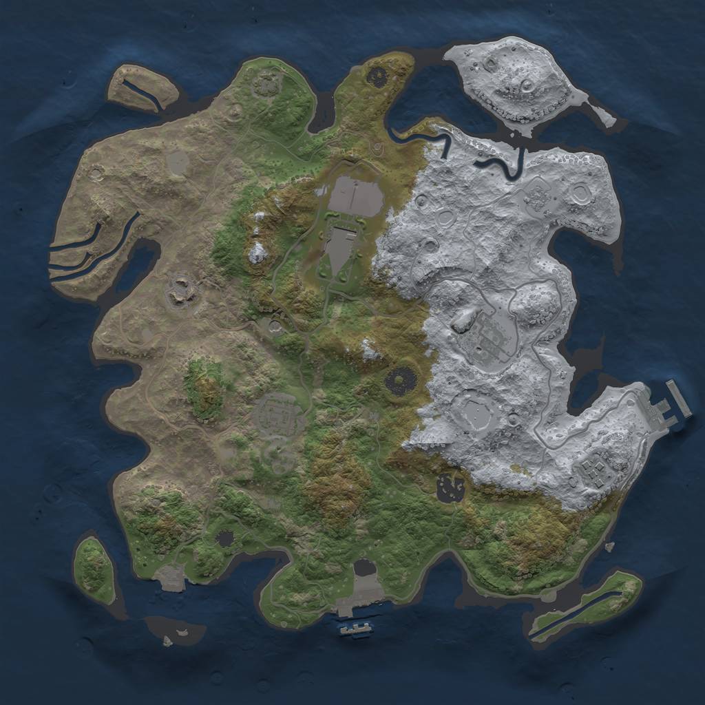 Rust Map: Procedural Map, Size: 3500, Seed: 87675, 14 Monuments