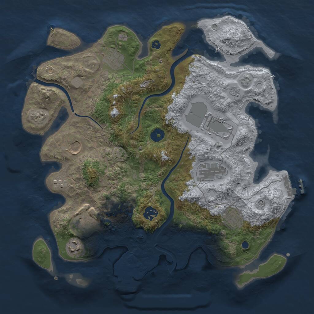 Rust Map: Procedural Map, Size: 3500, Seed: 87675, 15 Monuments