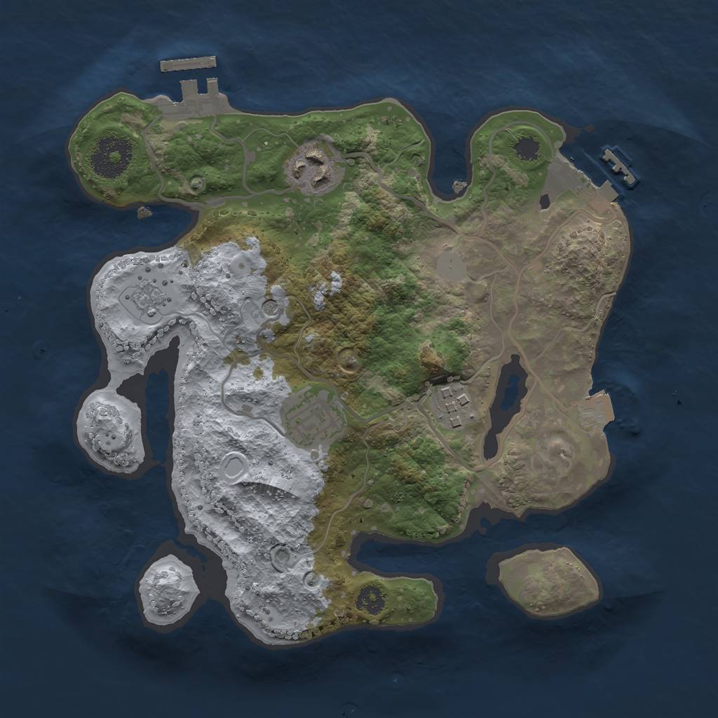 Rust Map: Procedural Map, Size: 2600, Seed: 687254, 10 Monuments