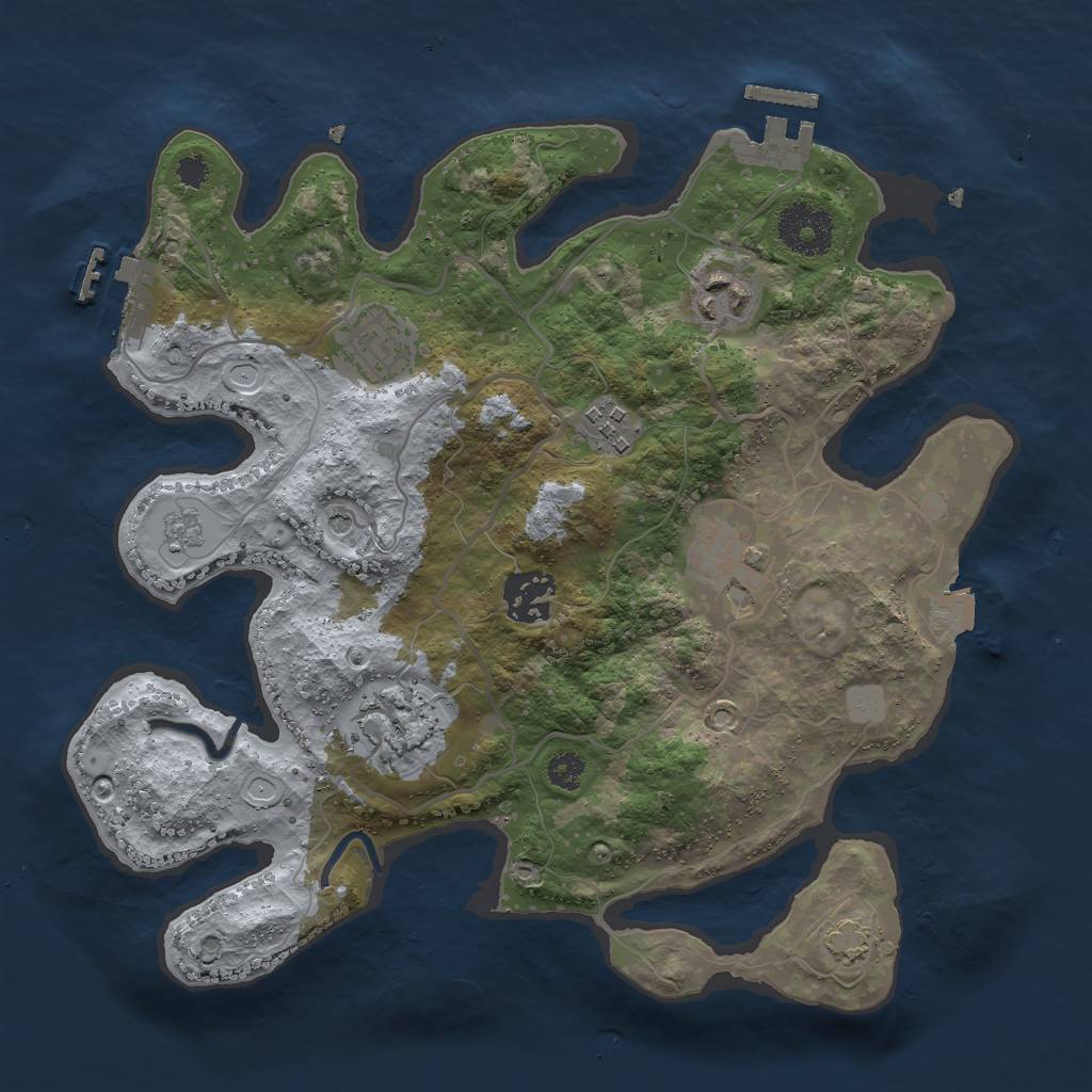 Rust Map: Procedural Map, Size: 3000, Seed: 1767590388, 14 Monuments