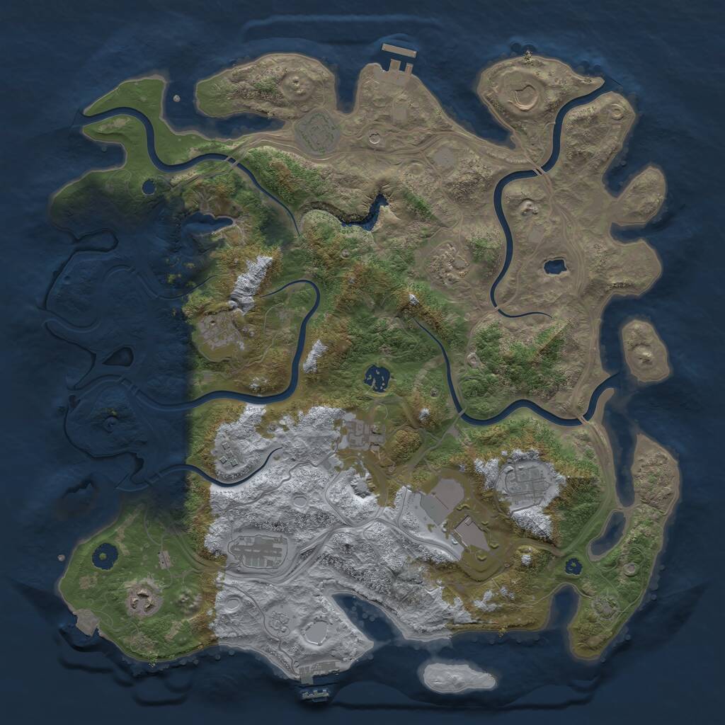 Rust Map: Procedural Map, Size: 4250, Seed: 931987497, 17 Monuments