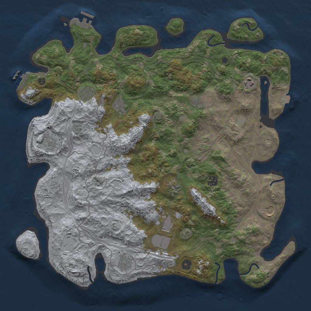 Rust Map: Procedural Map, Size: 4500, Seed: 1682456270, 19 Monuments