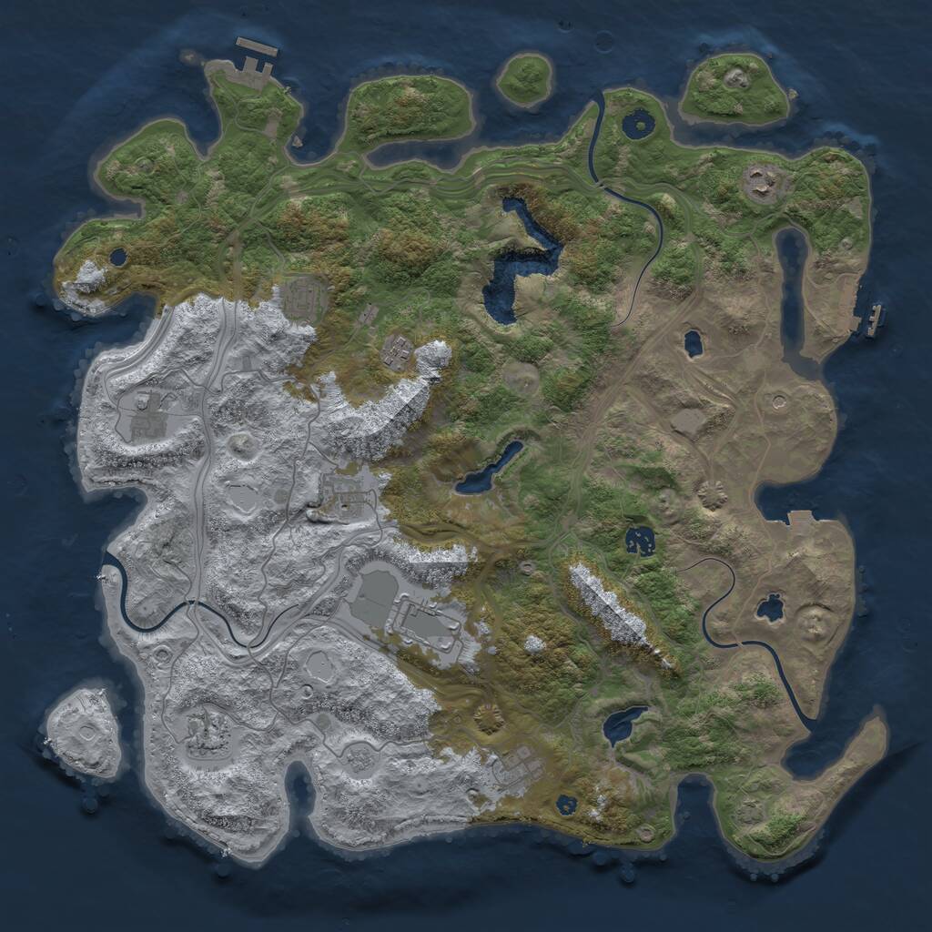 Rust Map: Procedural Map, Size: 4500, Seed: 1682456270, 15 Monuments