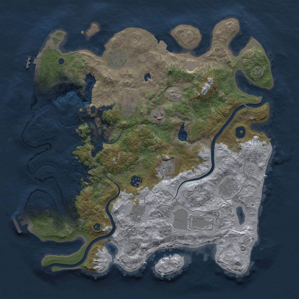 Rust Map: Procedural Map, Size: 4000, Seed: 1809897432, 15 Monuments