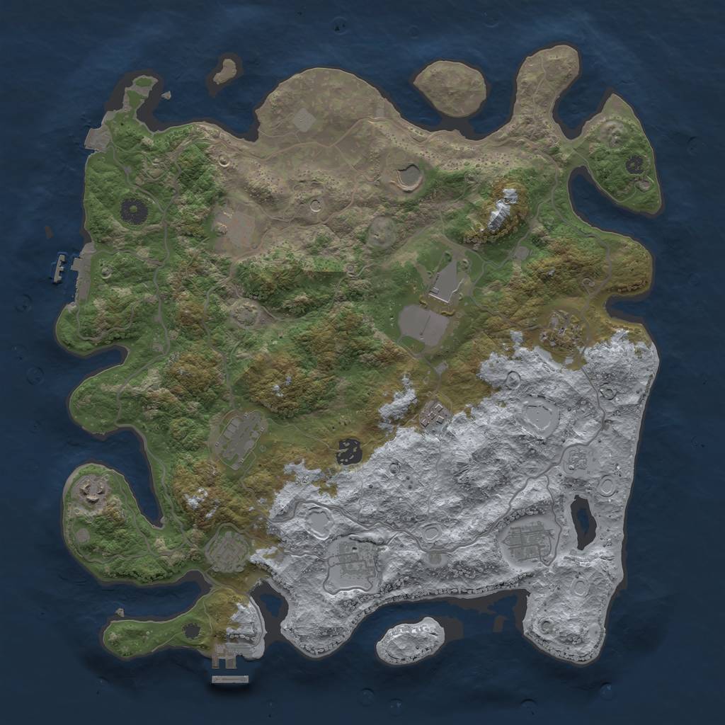 Rust Map: Procedural Map, Size: 4000, Seed: 1809897432, 19 Monuments