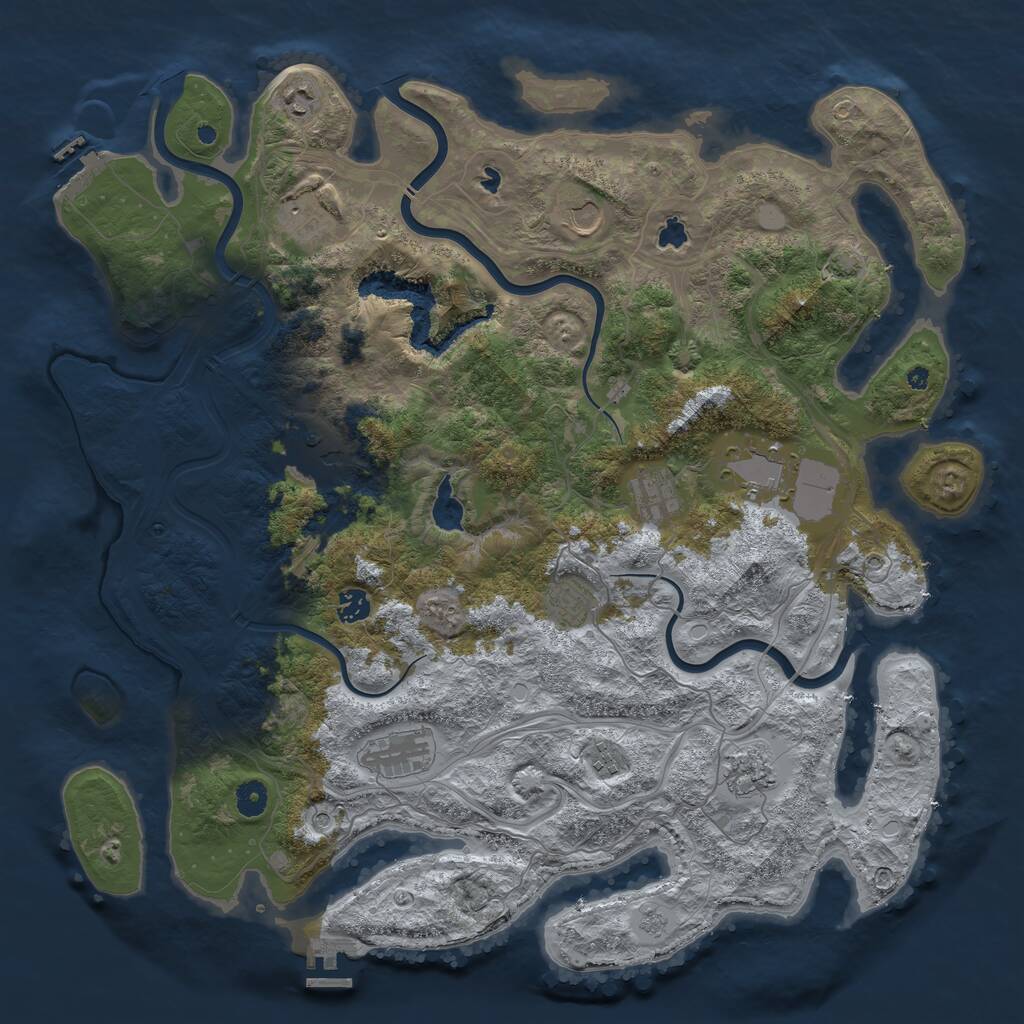 Rust Map: Procedural Map, Size: 4500, Seed: 67898123, 17 Monuments