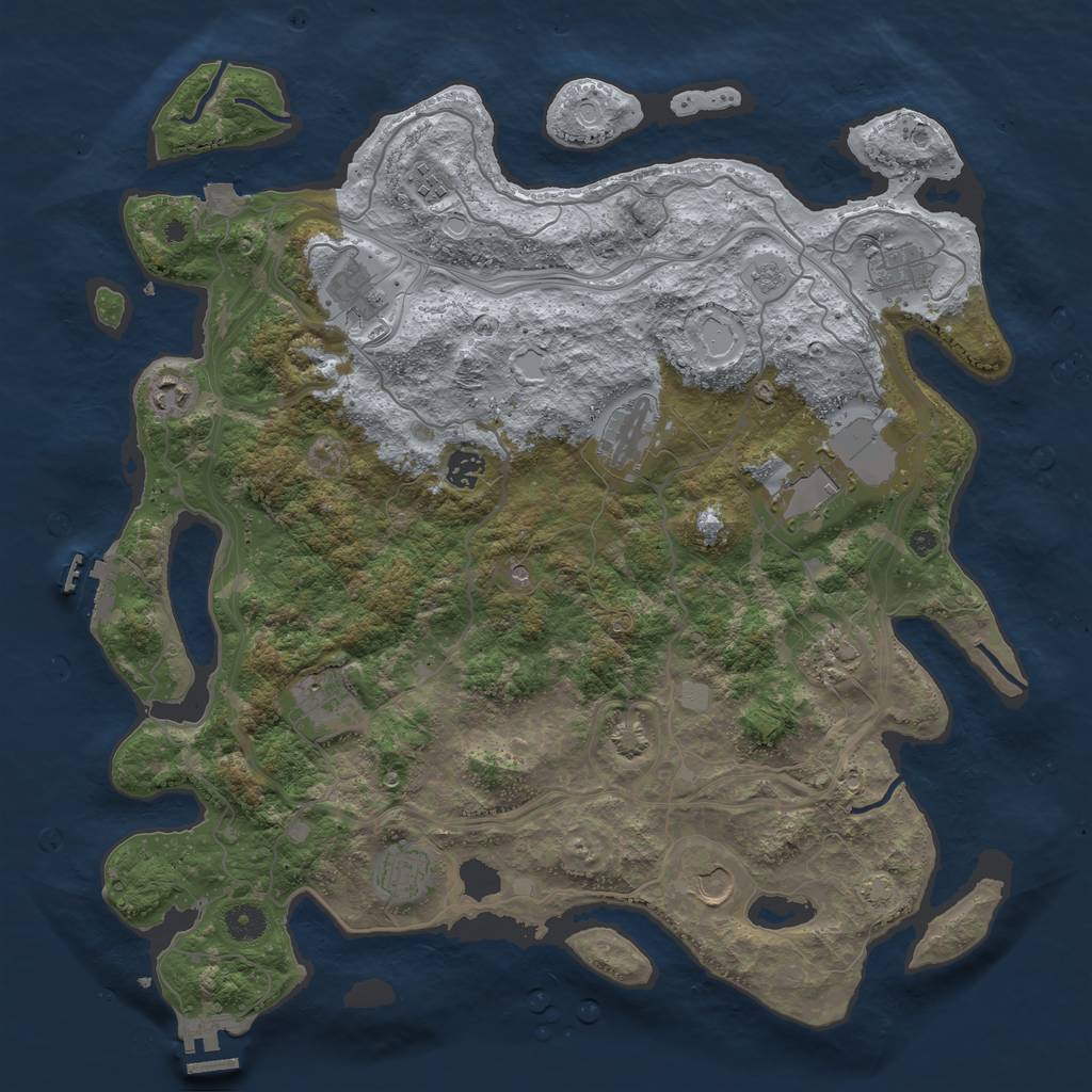 Rust Map: Procedural Map, Size: 4250, Seed: 1047280071, 19 Monuments