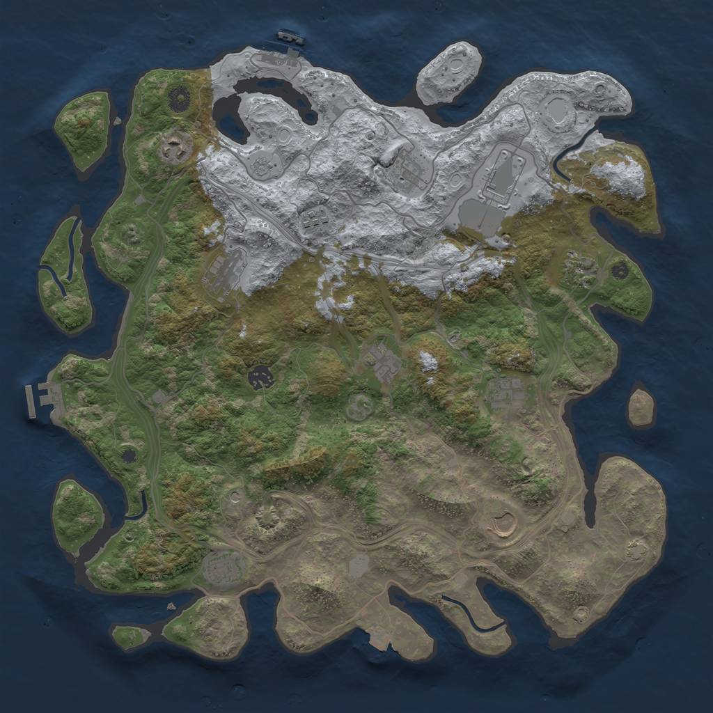 Rust Map: Procedural Map, Size: 4300, Seed: 981760414, 19 Monuments