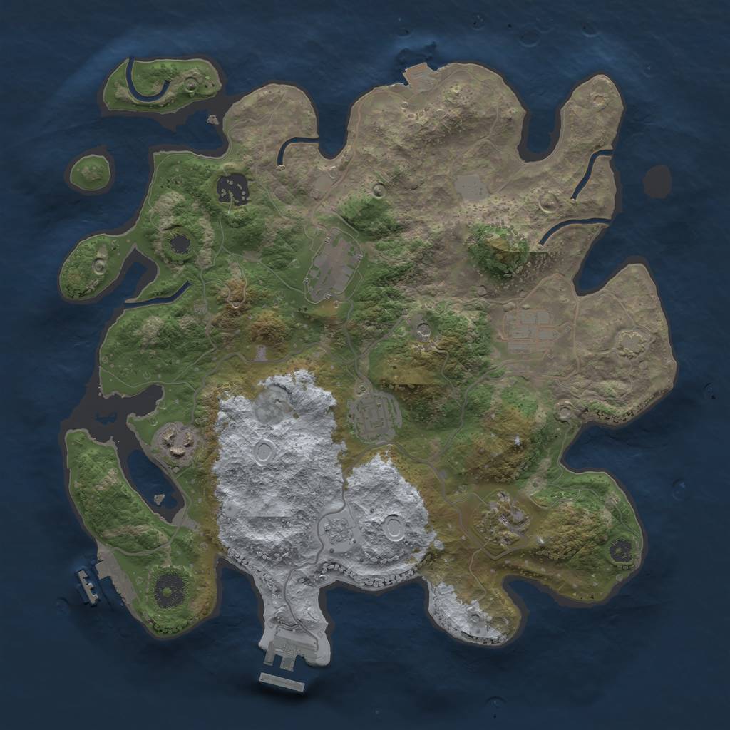 Rust Map: Procedural Map, Size: 3250, Seed: 584385923, 14 Monuments