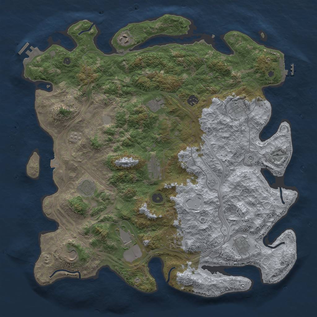 Rust Map: Procedural Map, Size: 4500, Seed: 1502106417, 19 Monuments