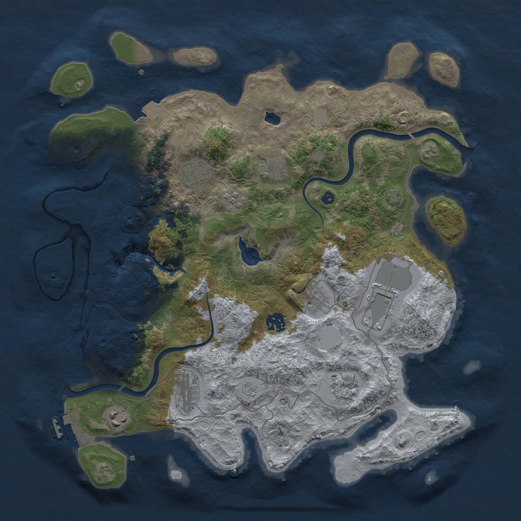 Rust Map: Procedural Map, Size: 4000, Seed: 305346982, 14 Monuments