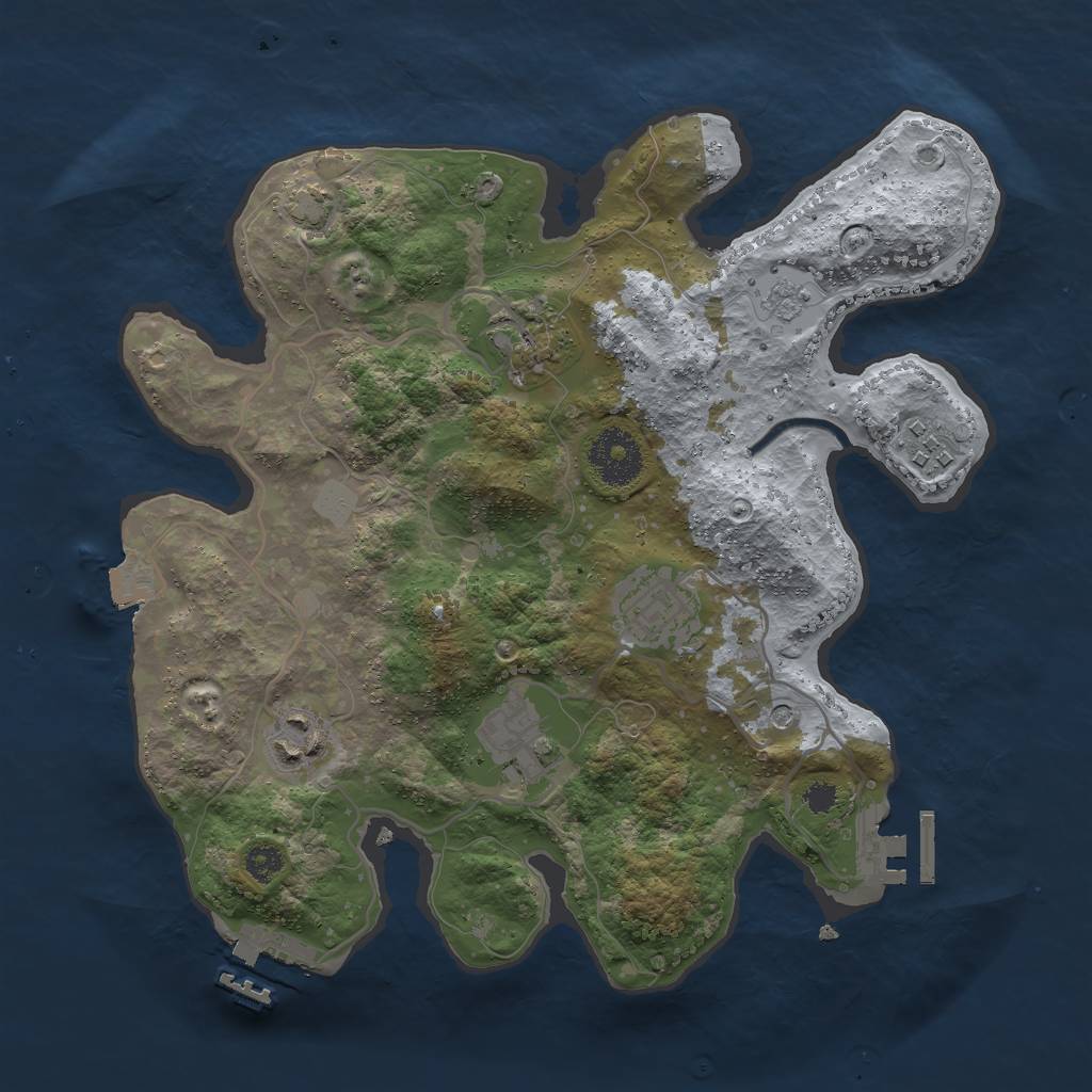 Rust Map: Procedural Map, Size: 3000, Seed: 1005987260, 13 Monuments