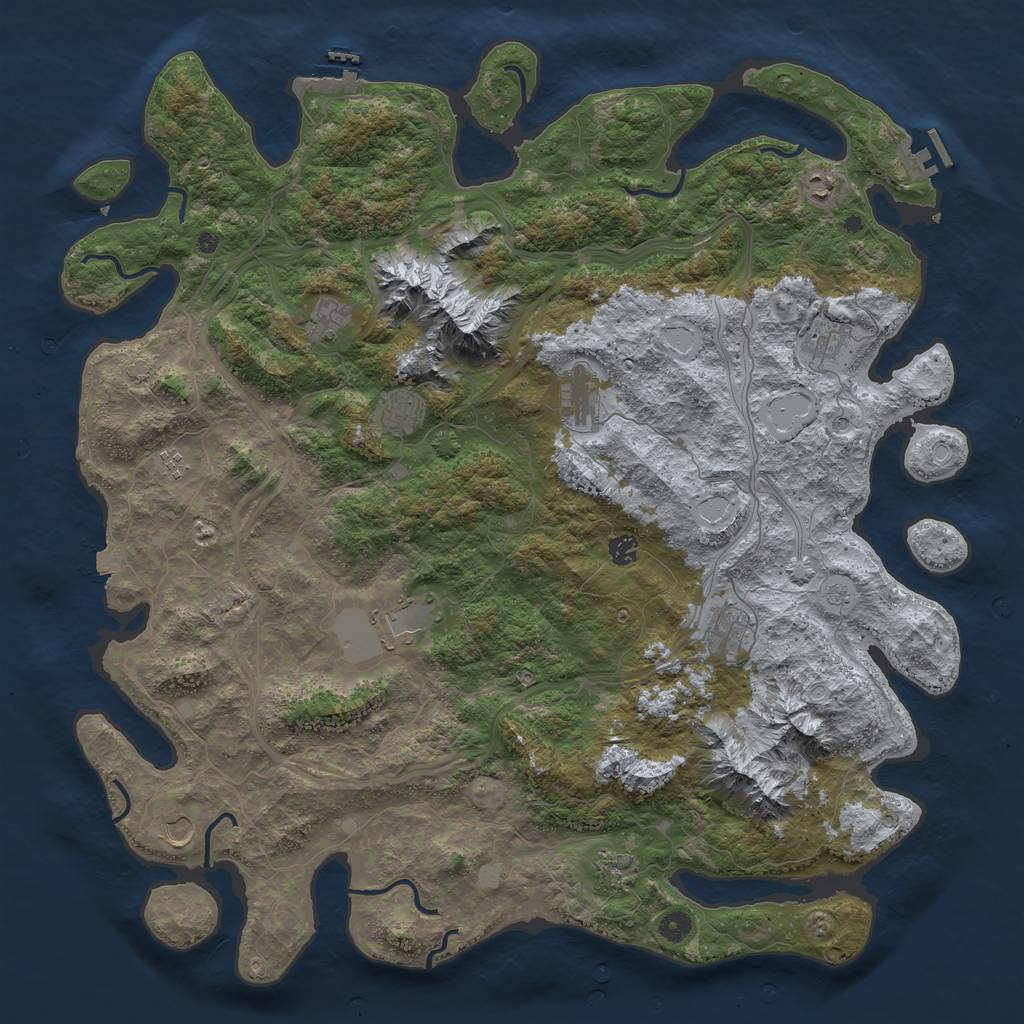 Rust Map: Procedural Map, Size: 5000, Seed: 63818944, 19 Monuments