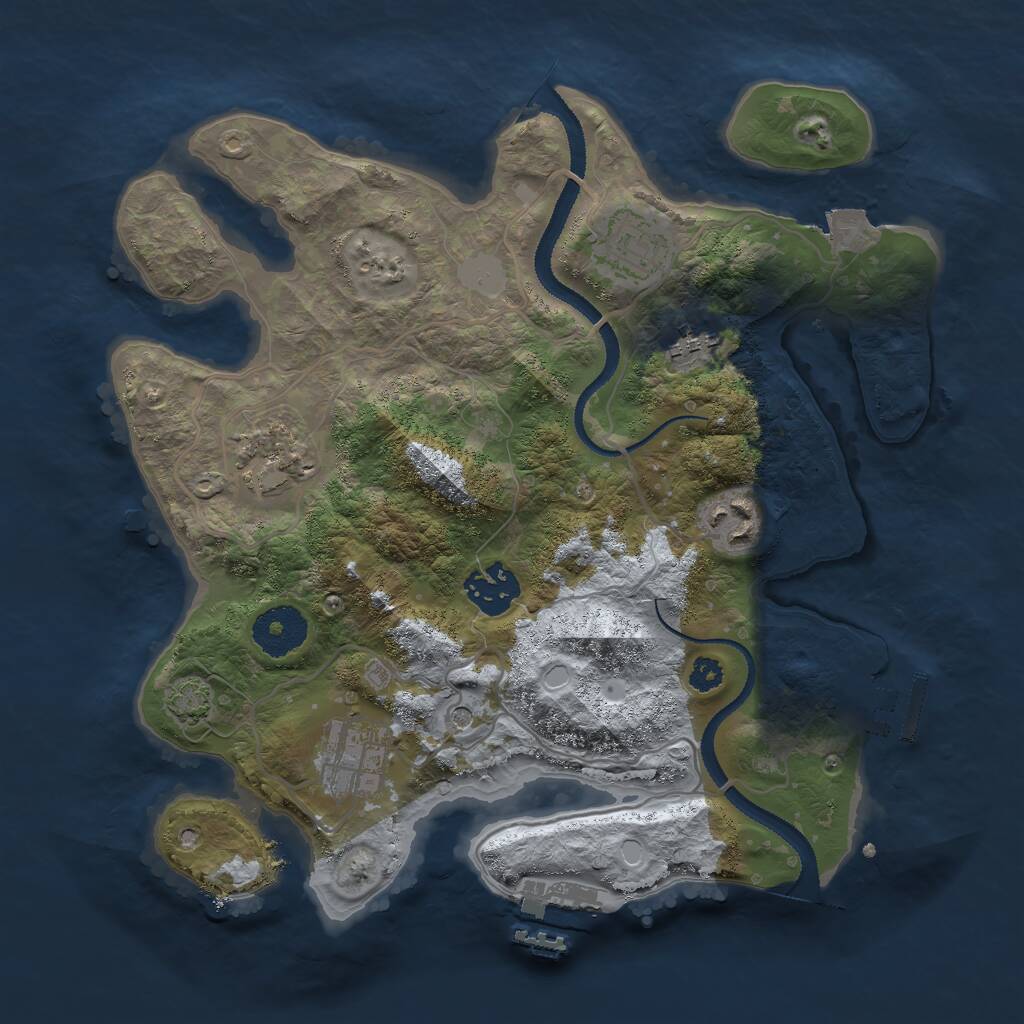 Rust Map: Procedural Map, Size: 3000, Seed: 954713, 11 Monuments