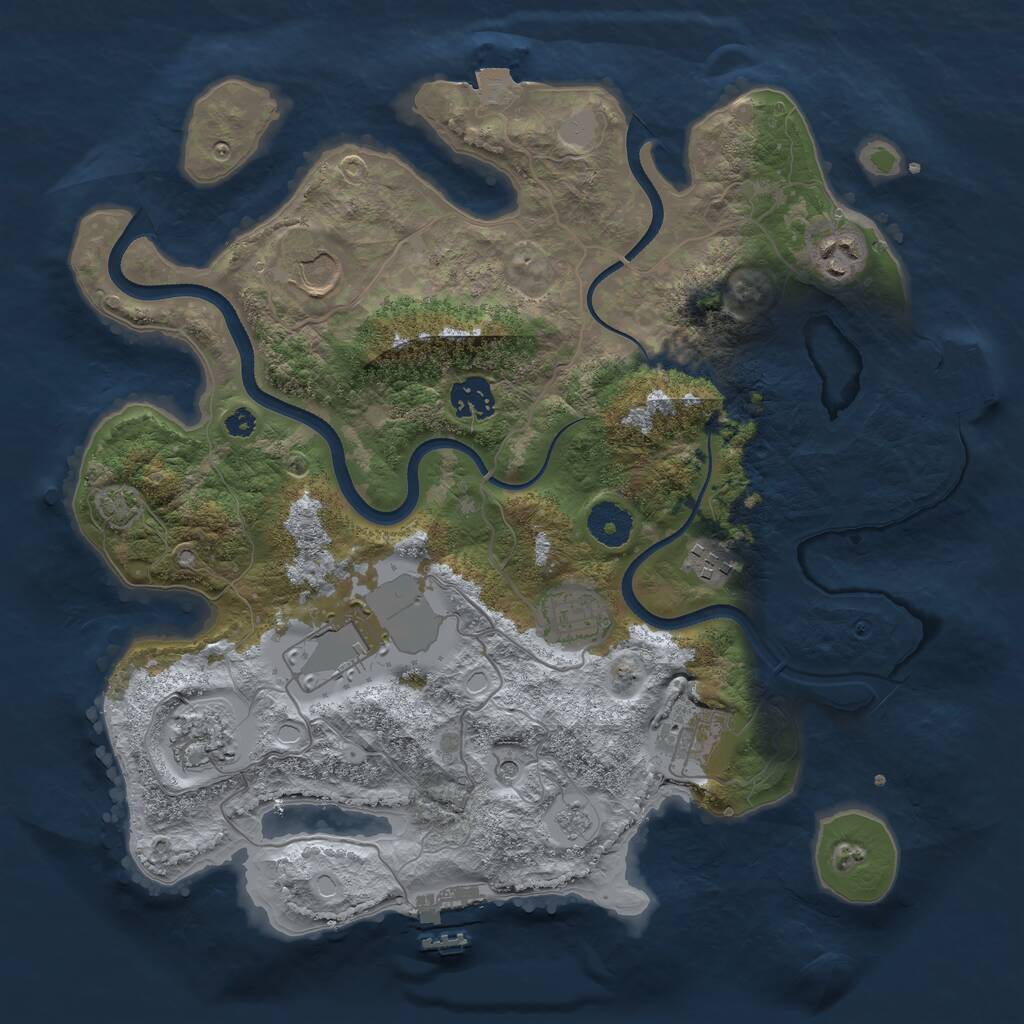 Rust Map: Procedural Map, Size: 3500, Seed: 926196839, 14 Monuments