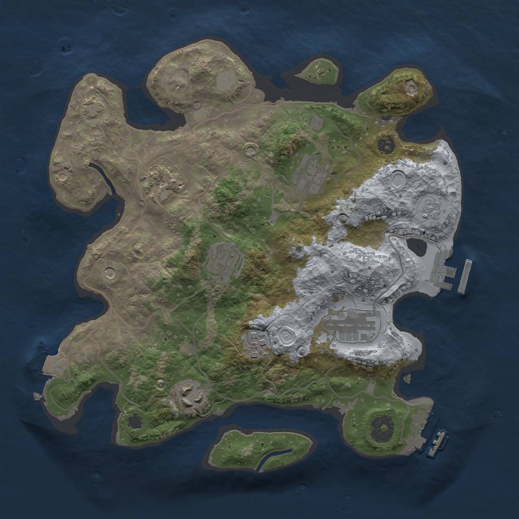 Rust Map: Procedural Map, Size: 3000, Seed: 562595327, 14 Monuments