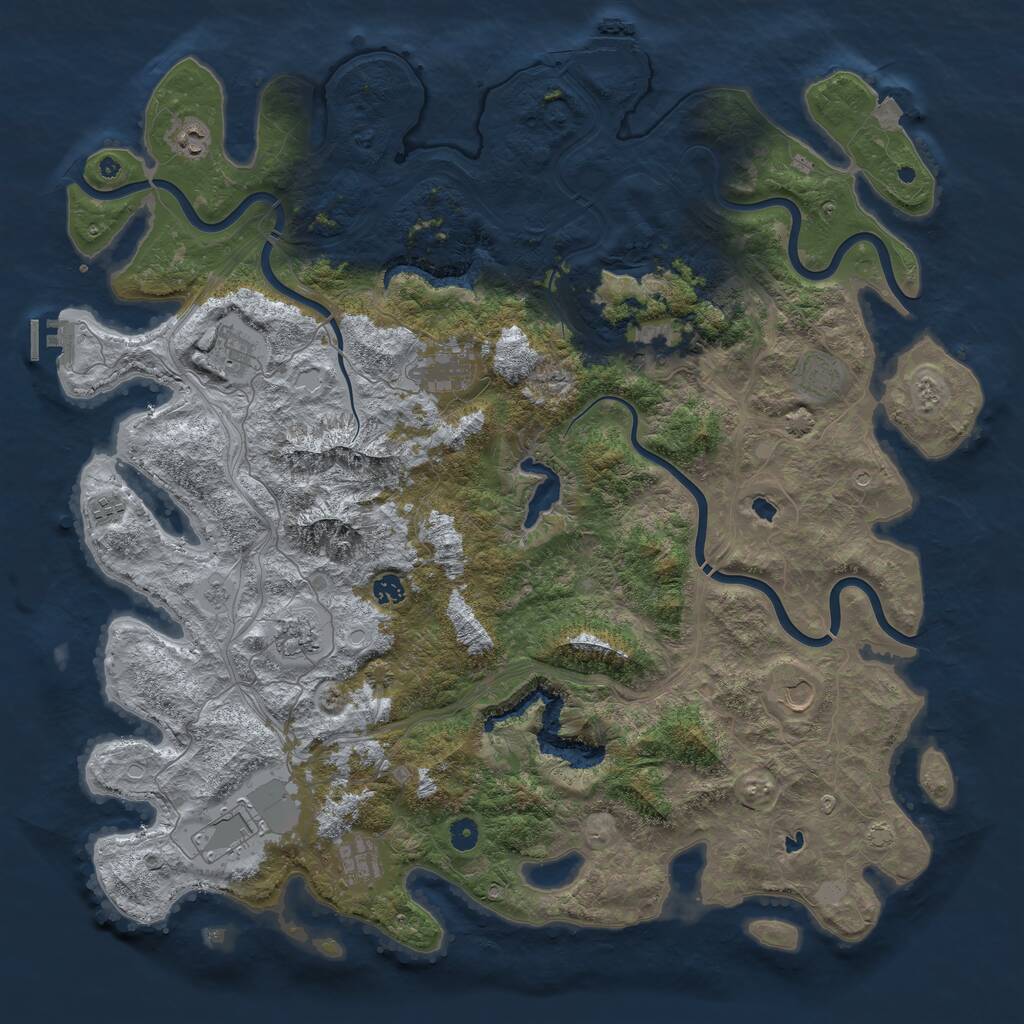 Rust Map: Procedural Map, Size: 5000, Seed: 245500, 17 Monuments