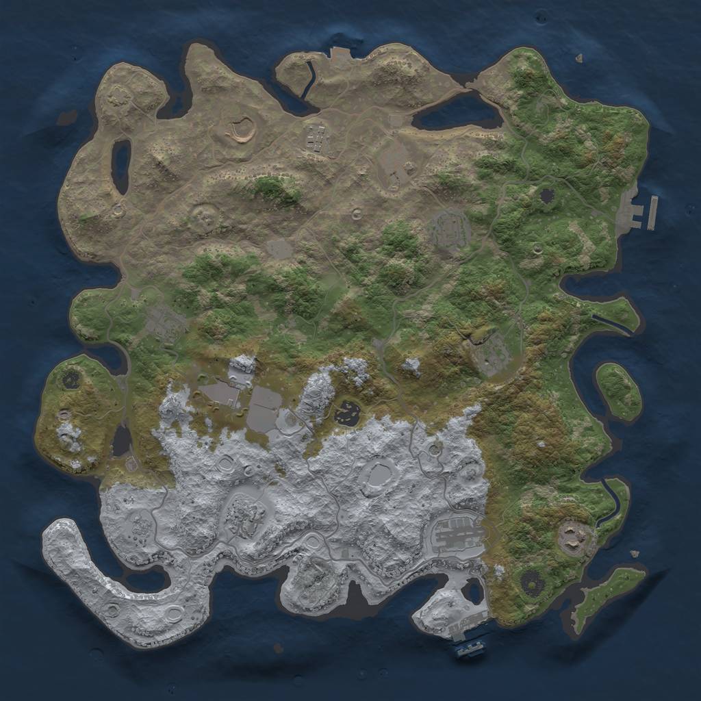 Rust Map: Procedural Map, Size: 4100, Seed: 13714, 19 Monuments