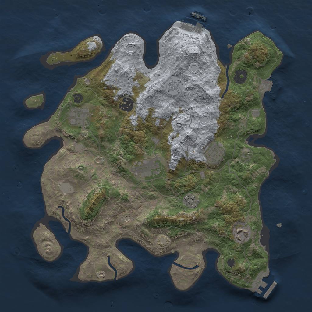 Rust Map: Procedural Map, Size: 3300, Seed: 111111, 14 Monuments