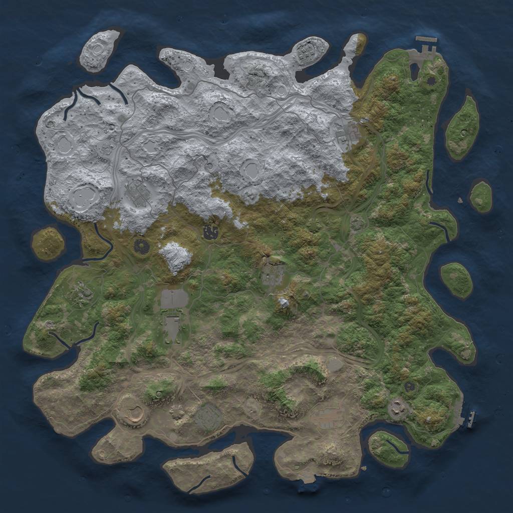 Rust Map: Procedural Map, Size: 4850, Seed: 1022048108, 19 Monuments