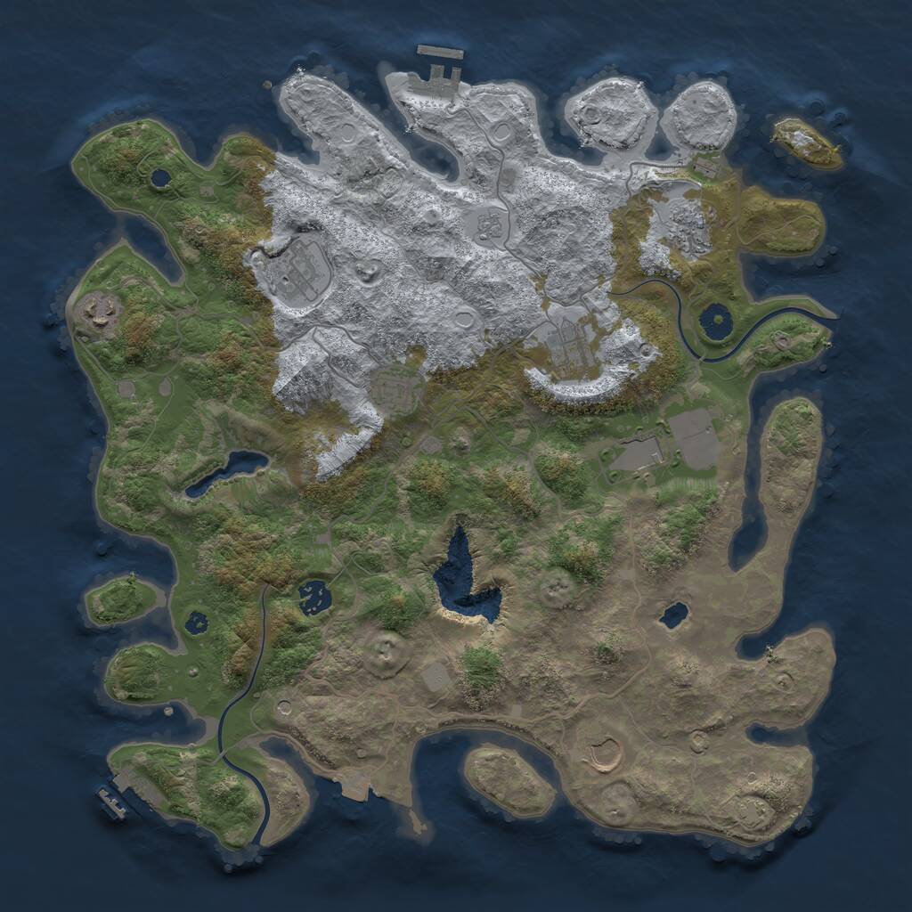 Rust Map: Procedural Map, Size: 4000, Seed: 1826820066, 14 Monuments