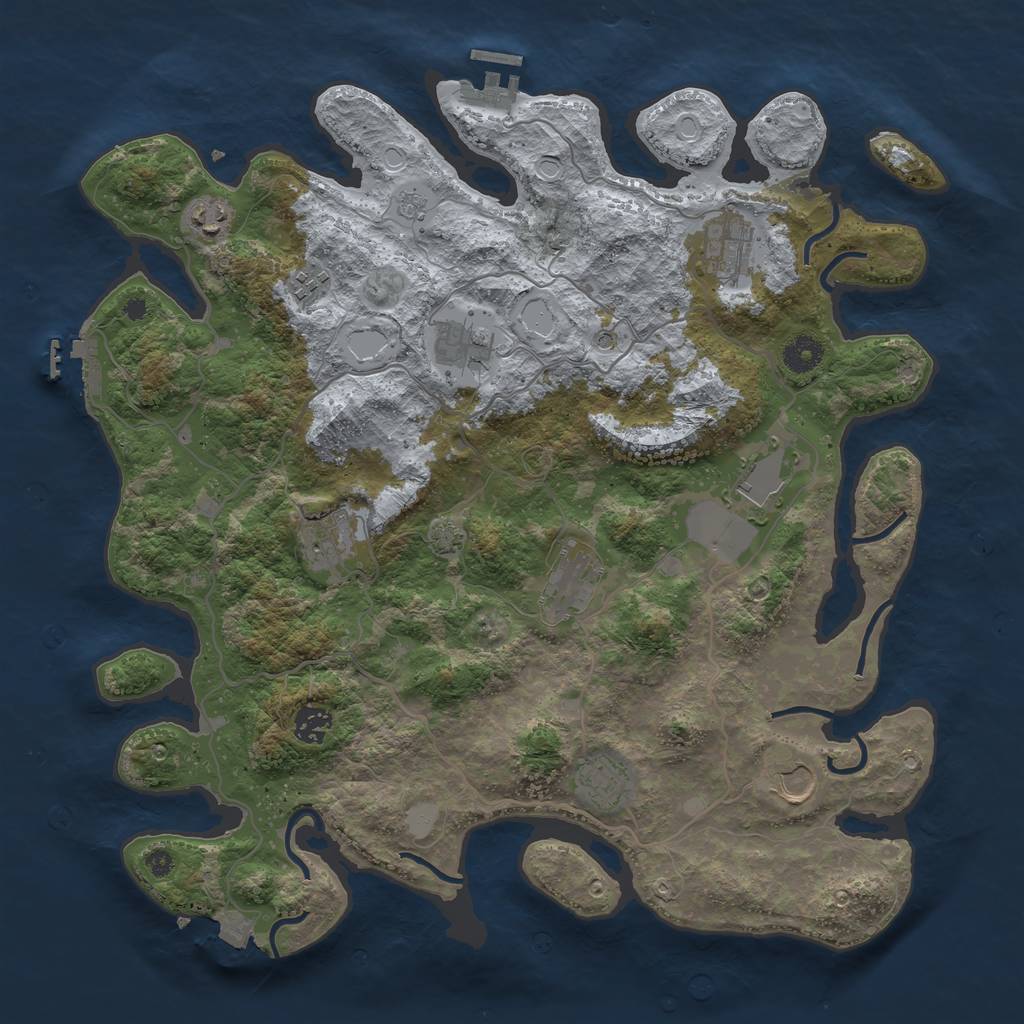 Rust Map: Procedural Map, Size: 4000, Seed: 1826820066, 18 Monuments