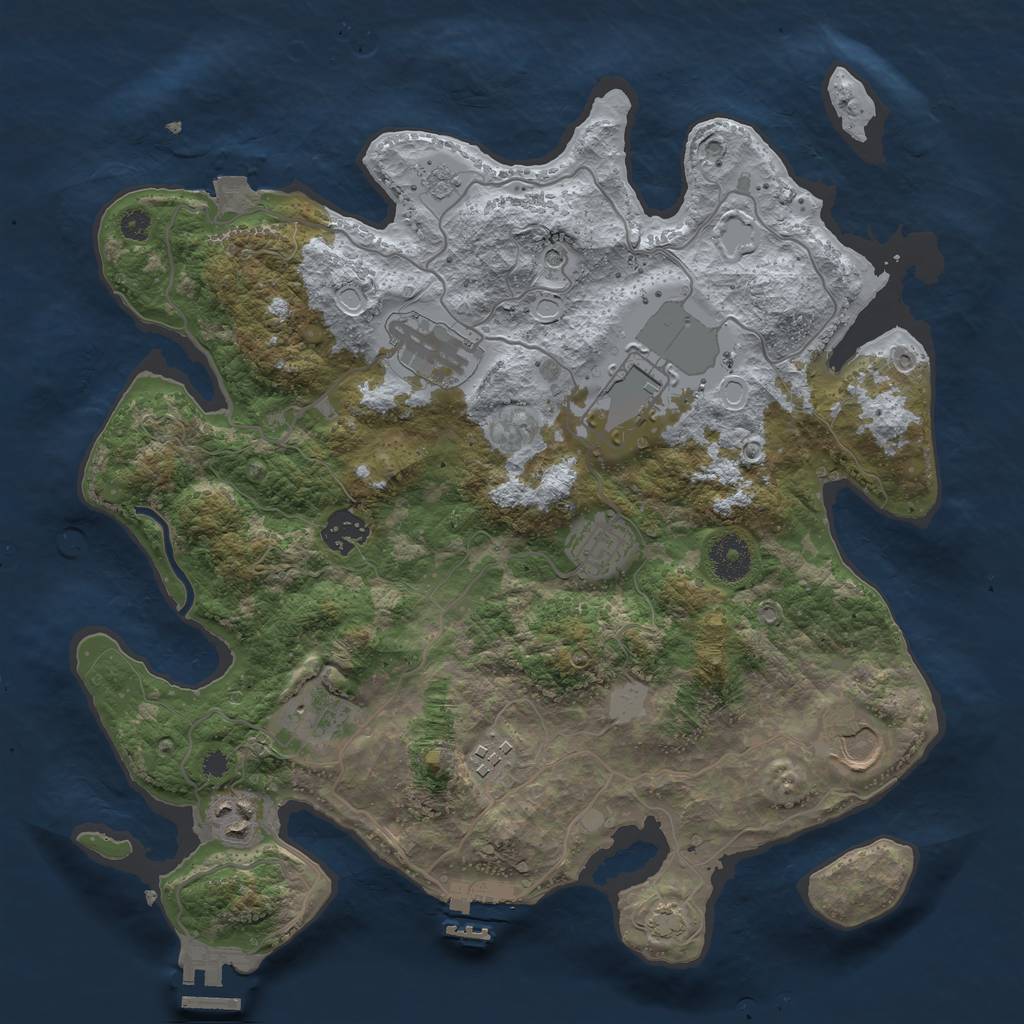 Rust Map: Procedural Map, Size: 3500, Seed: 1589957948, 16 Monuments