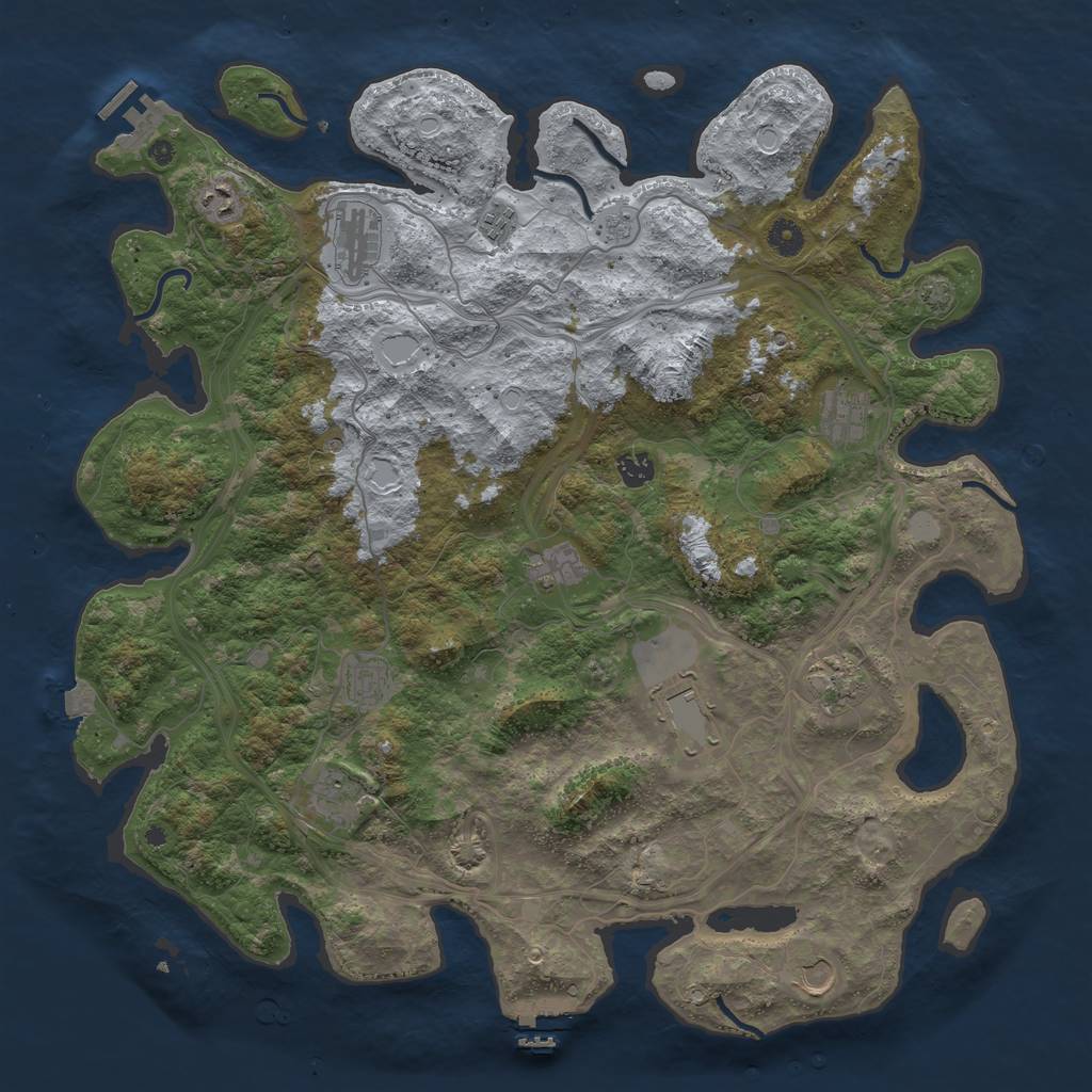 Rust Map: Procedural Map, Size: 4500, Seed: 253897079, 19 Monuments