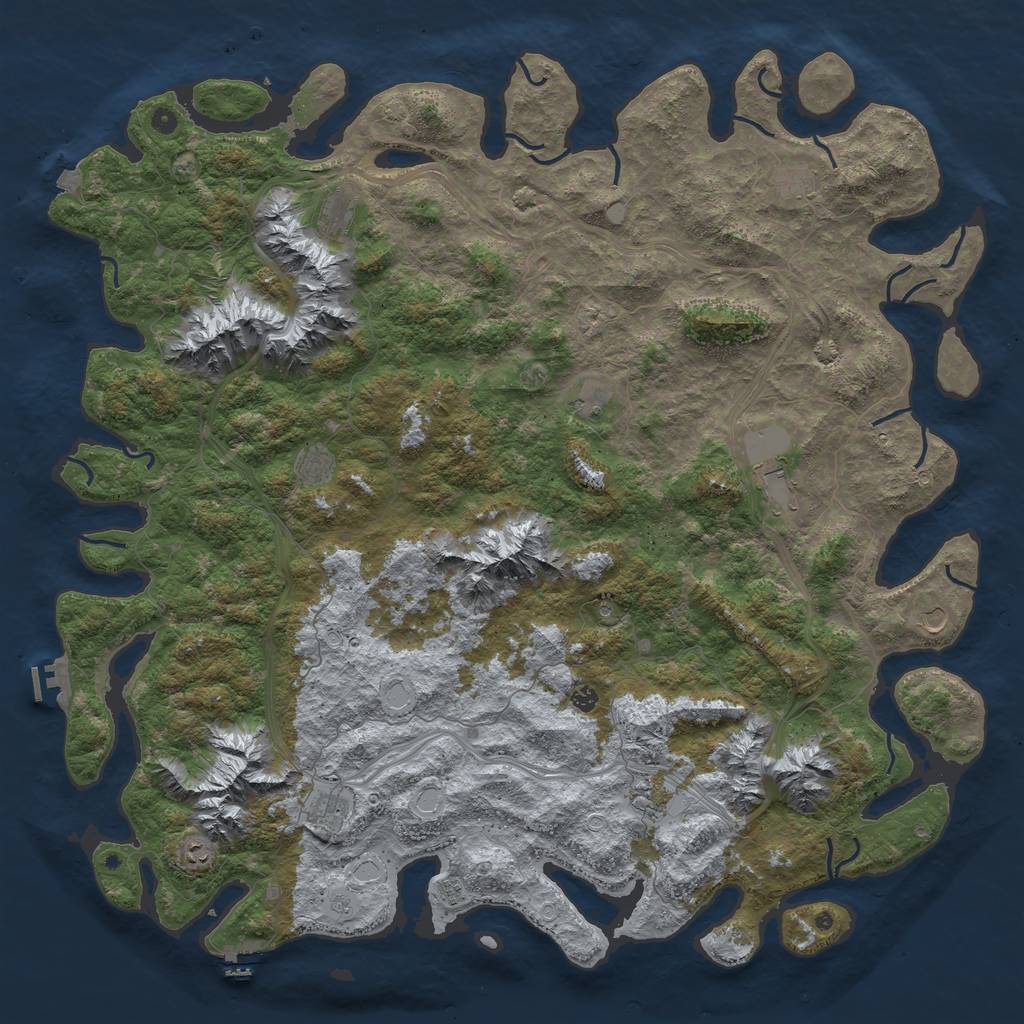Rust Map: Procedural Map, Size: 6000, Seed: 146216744, 19 Monuments