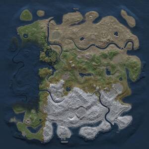 Thumbnail Rust Map: Procedural Map, Size: 4500, Seed: 1695095527, 16 Monuments