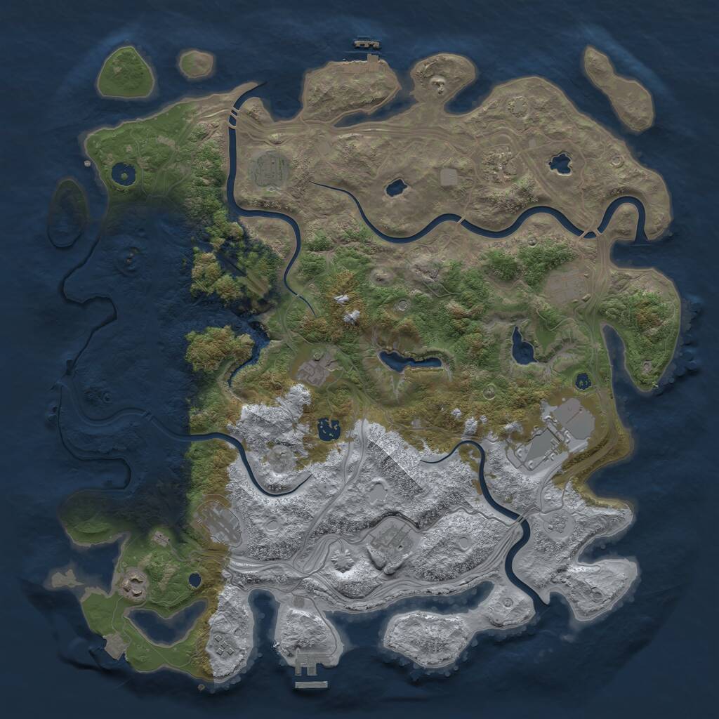 Rust Map: Procedural Map, Size: 4500, Seed: 1695095527, 16 Monuments