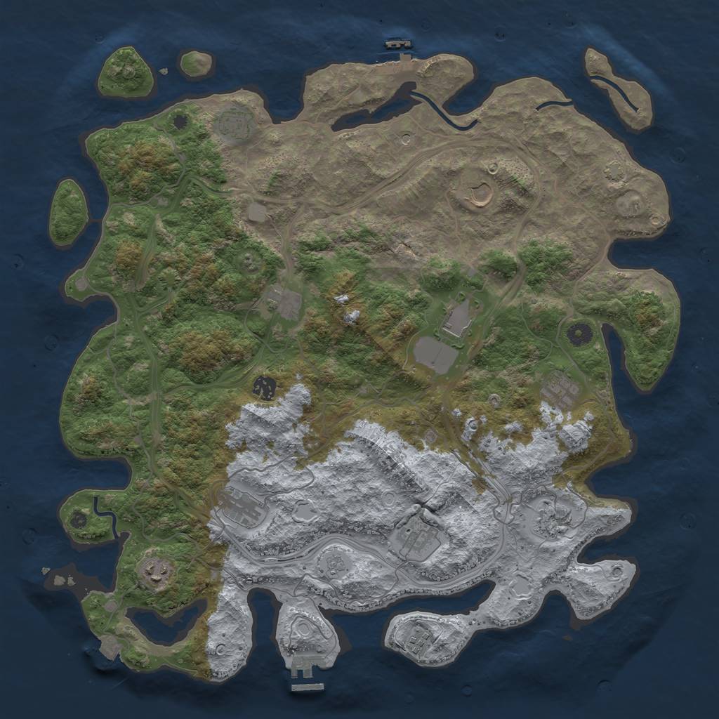 Rust Map: Procedural Map, Size: 4500, Seed: 1695095527, 19 Monuments